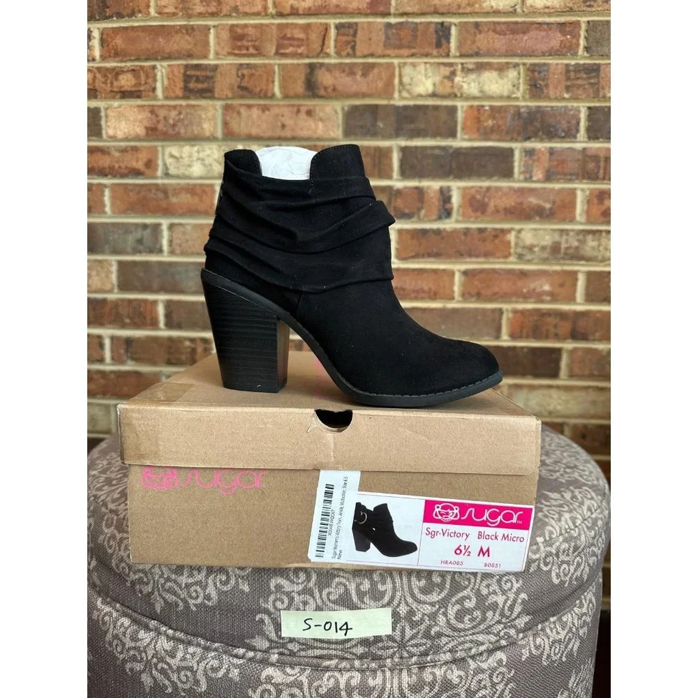 Sugar Women's Victory Transitional Dress Block Heel Ankle Boot Black Size 6.5M - Picture 8 of 8